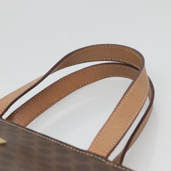 CELINE Macadam Canvas Hand Bag Pvc Leather Brown Gold - Picture 8 of 12